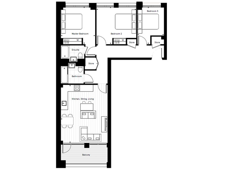 Floorplan for B1.01 at Carlton House Shared Ownership, First